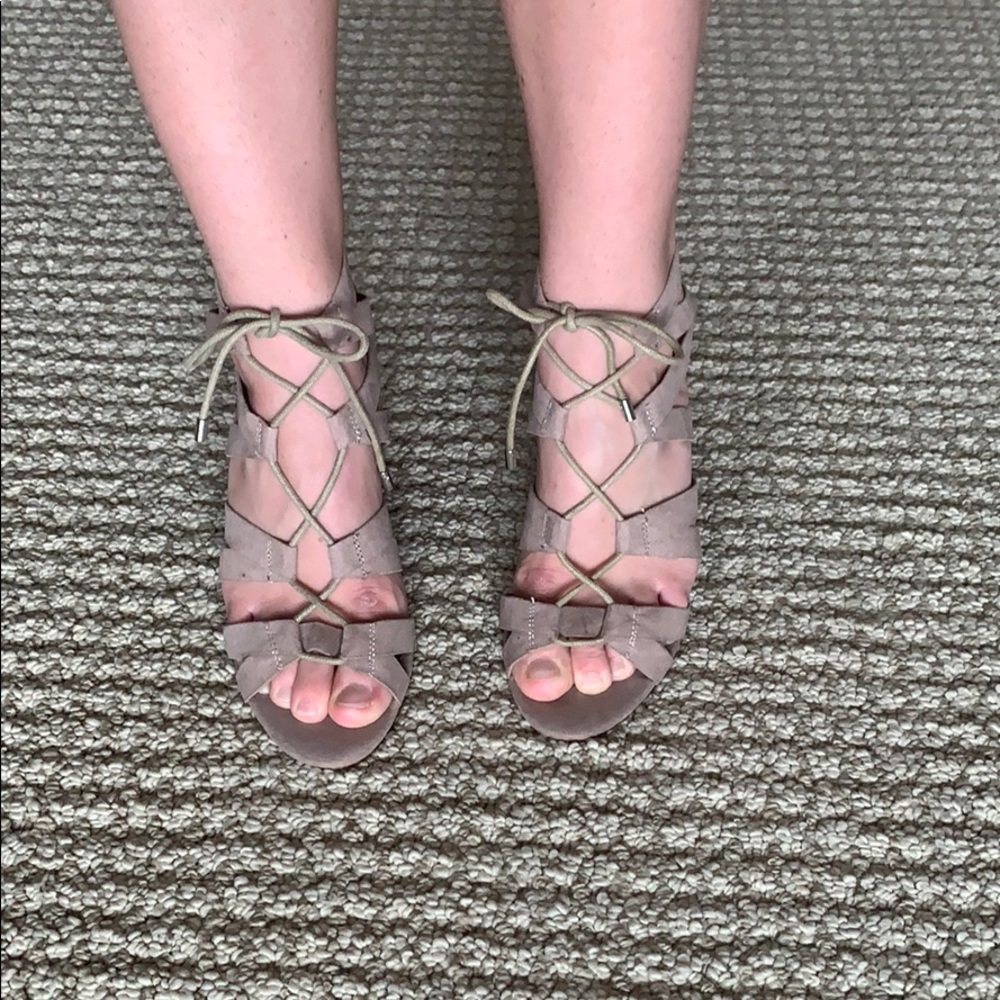 Madden Girl Lace Up Heels- Mauve Size 6.5